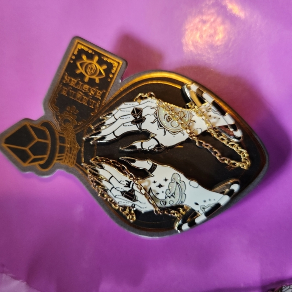 Mystical Hands & Broomstick HANDMADE enamel Pins